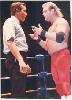 Eddie talking to referee Tommy Young